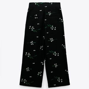 Zara embroidered culottes pants